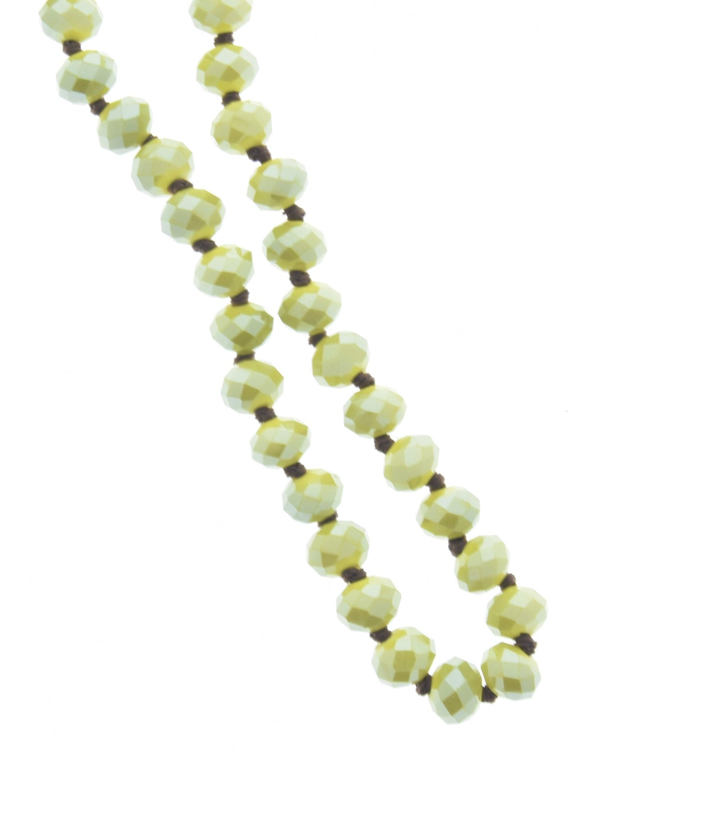 Hand knotted crystal Necklaces, 8mm rondelle crystal bead, 36" length, green 9342 M