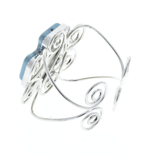 Turquoise Concho Cuff Bracelet, Antique Silver, sold by each