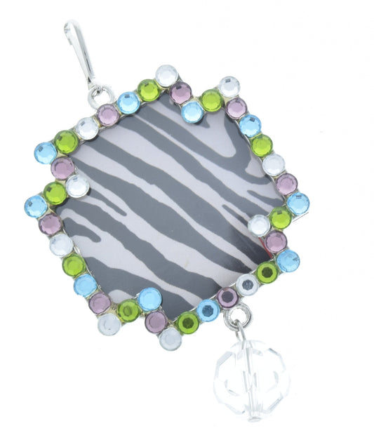 Crystal Zebra pendant, Add your own art, 48mm, Pack of 3