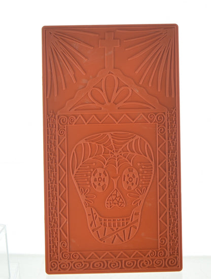 Day of the dead Kabuka Craft Mold for Scrapbooking, Paper Etching, Embossing, Candling, Candy Making, 4.5" x 8.5" double sided, Each