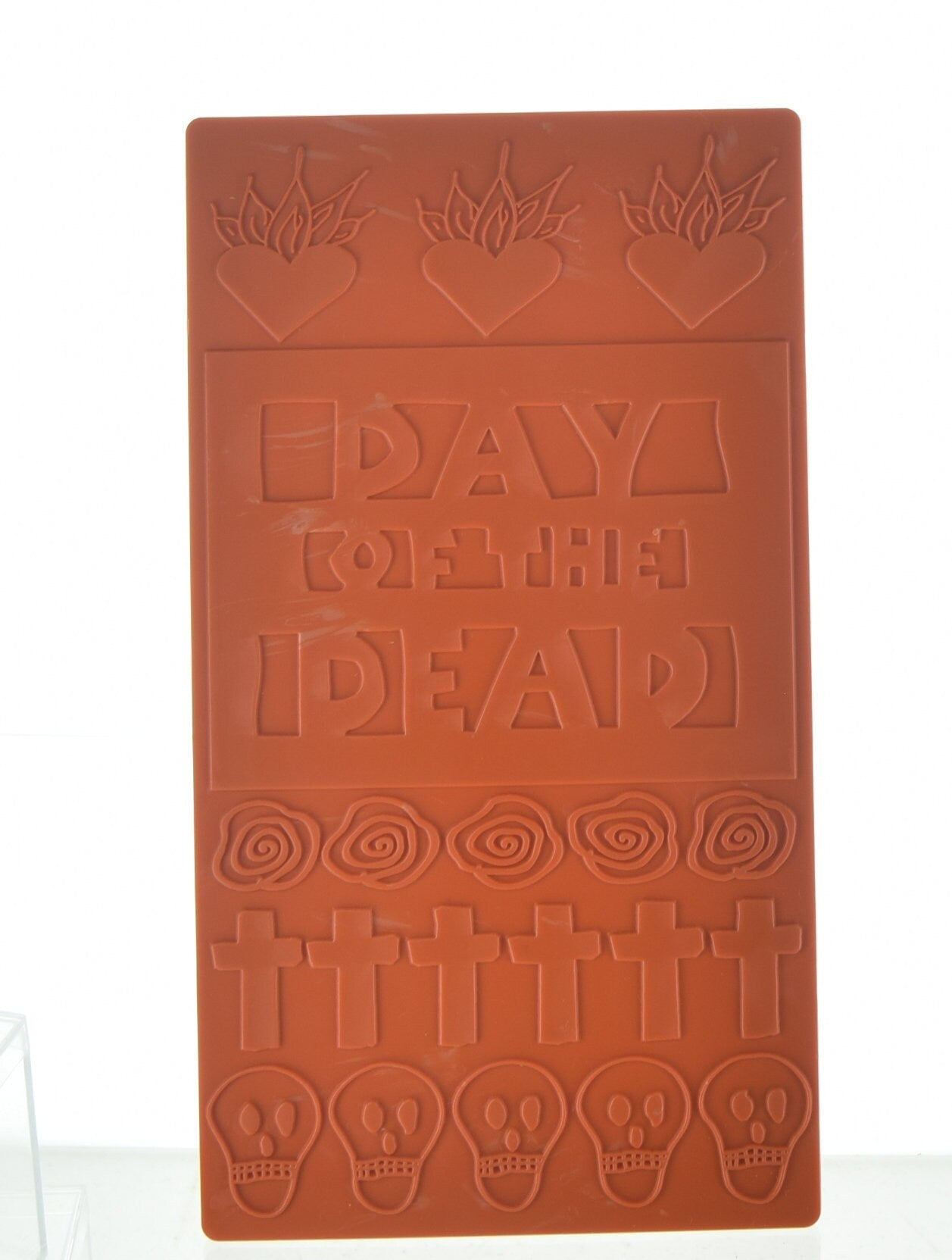 Day of the dead Kabuka Craft Mold for Scrapbooking, Paper Etching, Embossing, Candling, Candy Making, 4.5" x 8.5" double sided, Each