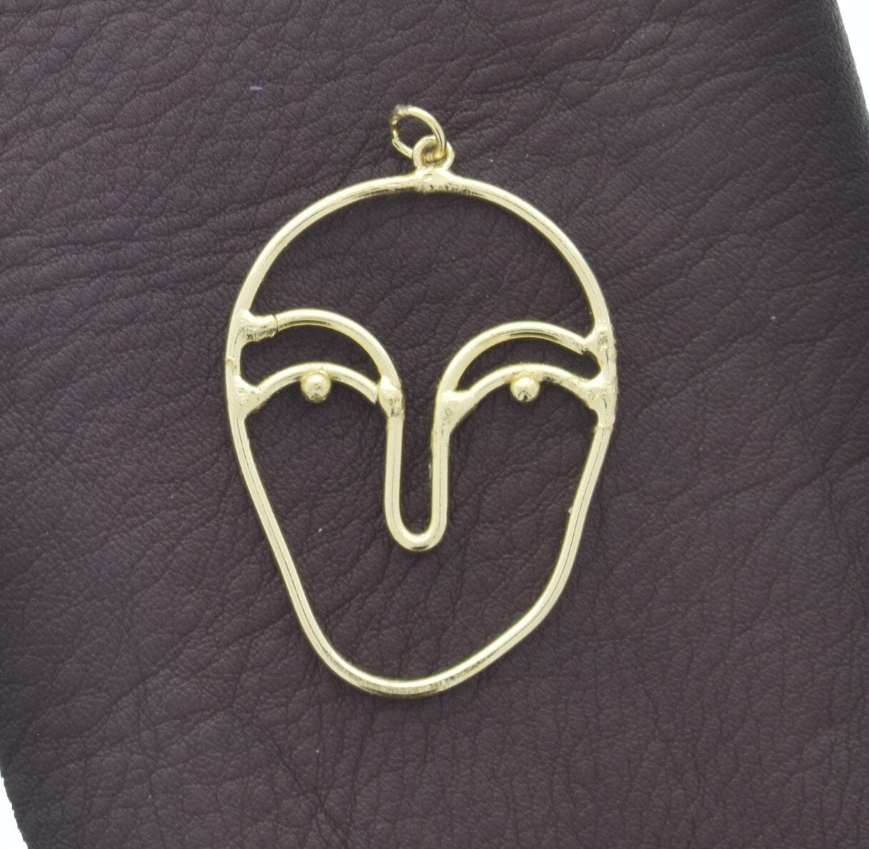 Silhouette Face wire pendant or charm, silver or gold, handmade, pack of 2