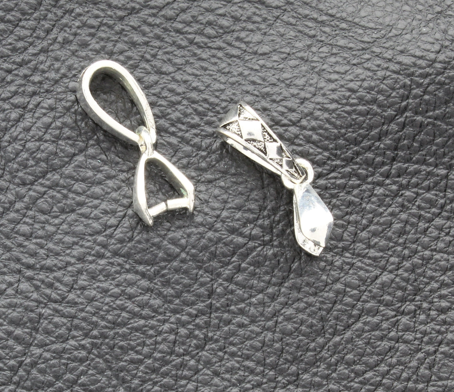 Pinch Bail 25mm Pendant Bail-14mm x 8mm Pinch Bail w/Large Loop, Silver, sold in a Pk/4 J462AS