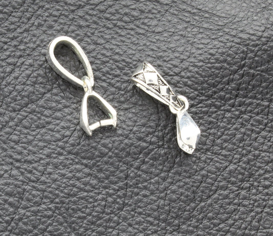 Pinch Bail 25mm Pendant Bail-14mm x 8mm Pinch Bail w/Large Loop, Silver, sold in a Pk/4 J462AS