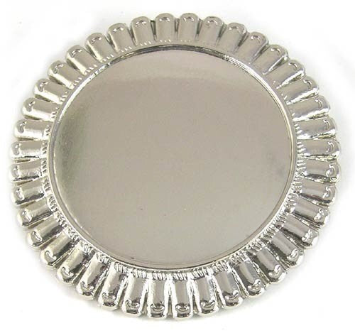 3 Belt Buckles, Blank Base, Silver Round Burst, 2.75"