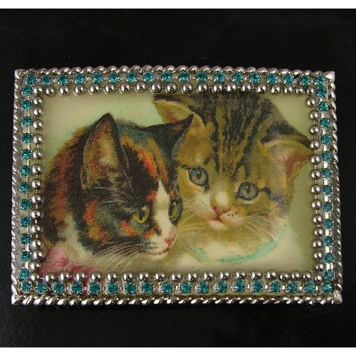 Belt Buckle Cat Kitten "Purr-fect Friends", One Buckle