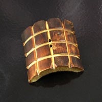 12 Bamboo Buttons, 38 mm LARGE, Gridline, pack of 12