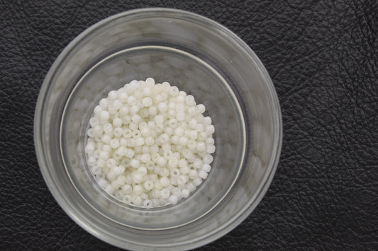 2mm Japanese Glass Matsuno 11/0 Seed Beads, matte clear white 18 grams or approximately 695 Glass Beads