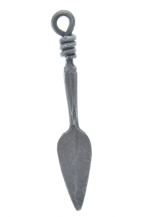 Viking Mjölnir Spear Head, Black Steel Pendant, 4 inches, forged steel, each