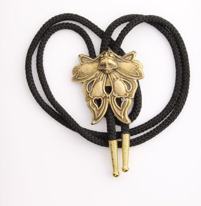 Gargoyle Bolo Tie, antique gold, made in USA, 1.74 wide, 36" cord in black, red, turquoise or olive green, Each