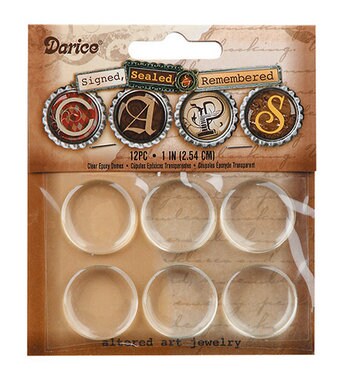 Clear Epoxy domes, for bottle caps or other crafts, package of 12