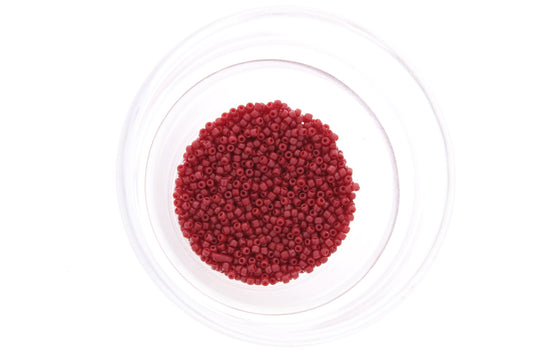 2mm Japanese Glass Matsuno 11/0 Seed Beads, Opaque dark red, 16 Grams