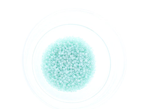 Japaneses Matsuno Size 8 Glass Seed Beads, Ceylon Pastel aqua, Approximately 2574 beads