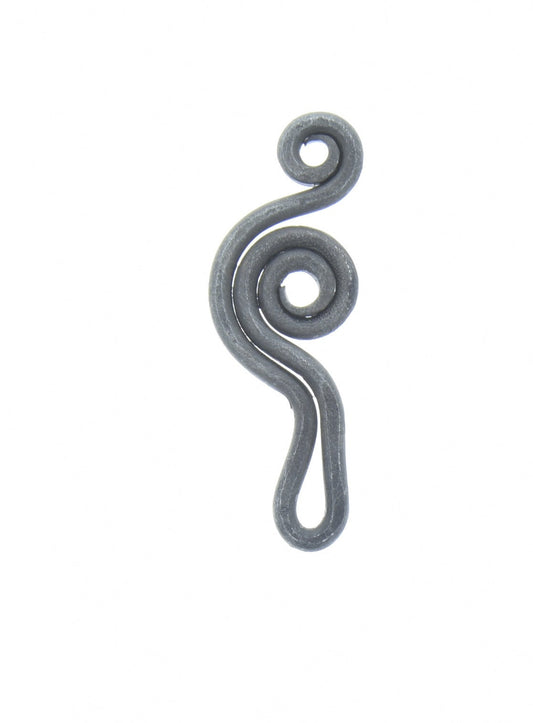 Viking Focal Pendant drop, swirl, 58mm, forged steel, each