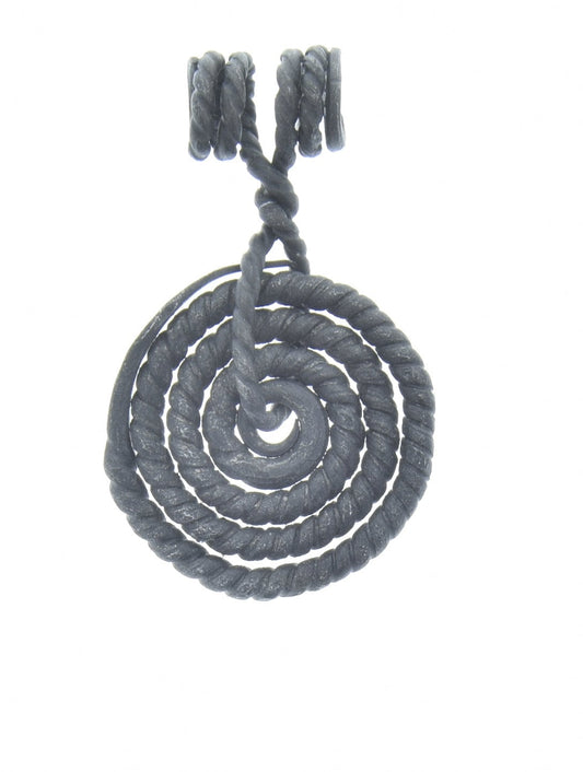 Vikings Coiled Rope Pendant, 68mm, black forged steel, each