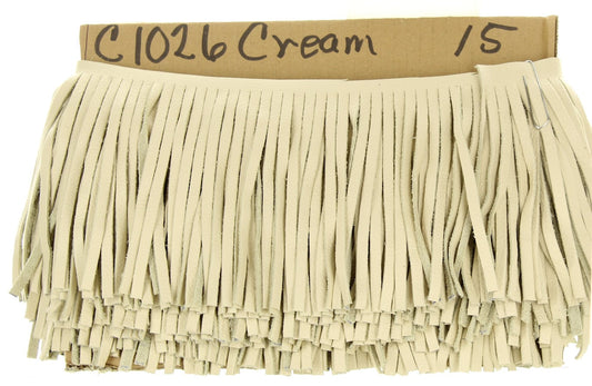 Cream Fringe for embellishment of purses, jackets or other accessories, Sold by the Foot (30 cm) - C1026 Cream