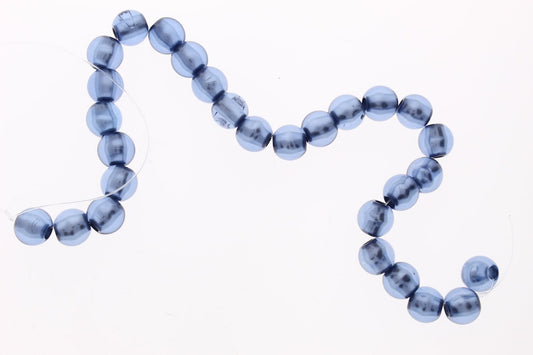 Translucent Cerulean Blue Beads, 12mm, 12" strand