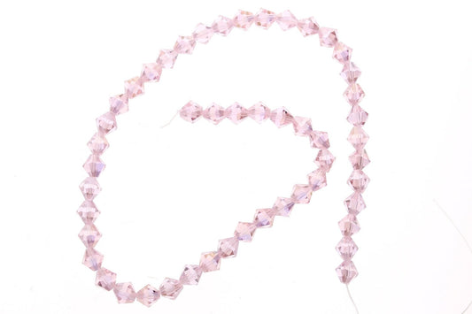 rose faceted bicone fire-n-Ice crystal 8mm Bead Strand