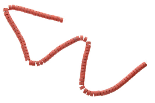 Dark Salmon Coral Lucite Disc Beads, 6mm, pack of 95