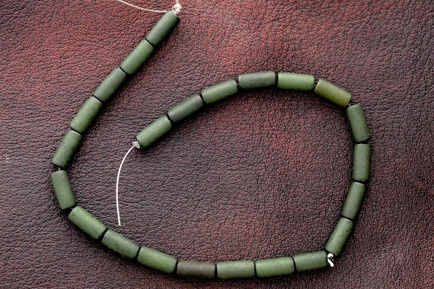 Olive Branch Green Lucite Tube Beads, 13mm, 1 strand