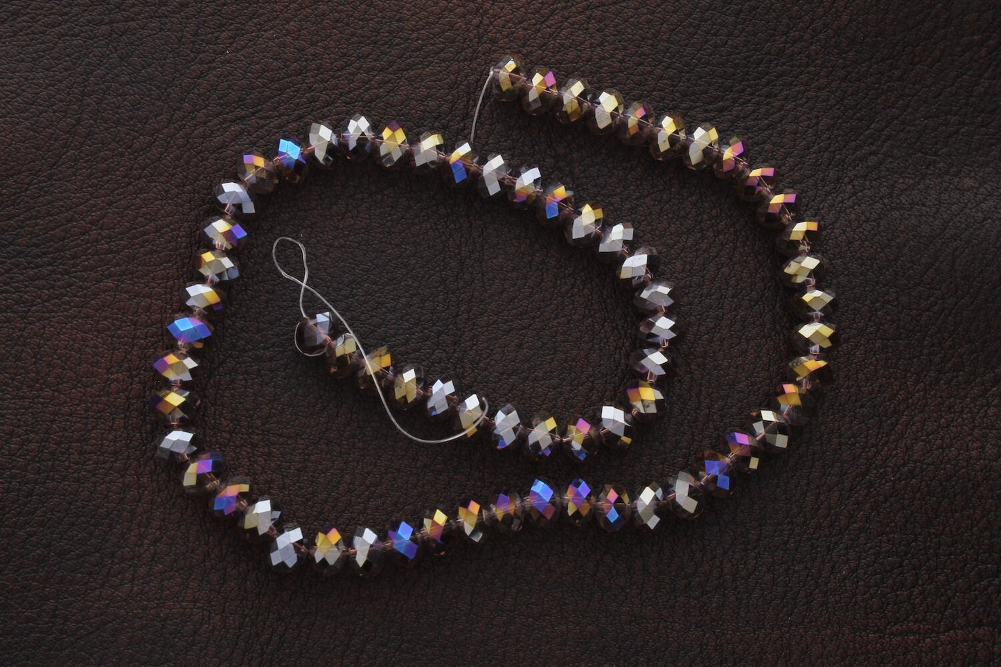 Amethyst Faceted Fire-n-Ice Crystal Beads, 16" Strand, 6x8mm