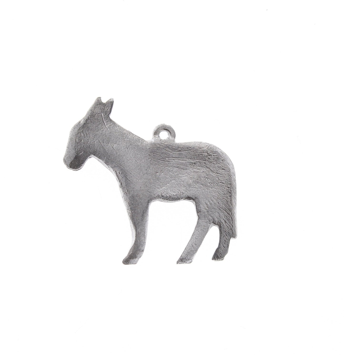 Donkey Charm, classic silver or rustic finish, Made in USA of cast zinc, Pack of 2