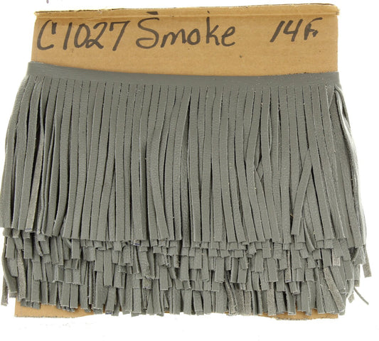 Smoky Leather Fringe for embellishment of purses, jackets, tassels or other accessories, Sold by the foot (30 cm)
