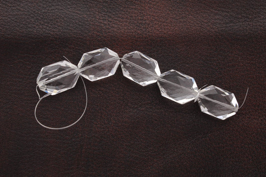 Faceted Graphic Fire-n-Ice Crystal, 16x24mm Bead Strand