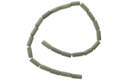 Olive Branch Green Lucite Tube Beads, 13mm, 1 strand