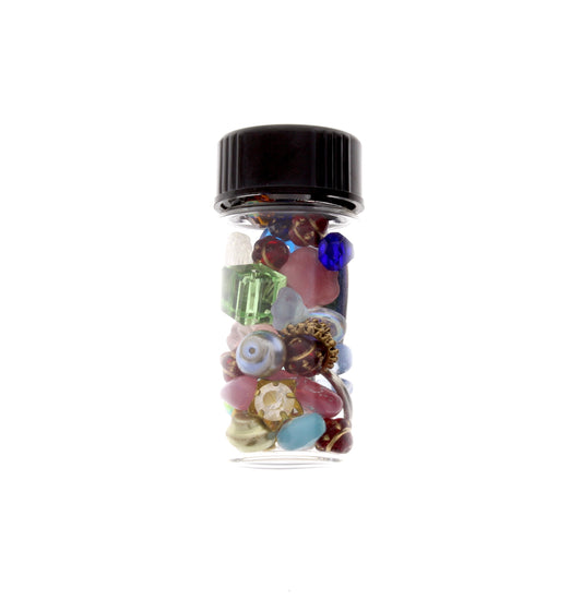 Jar of Assorted Vintage Glass and Metal Beads, 56x25mm, each