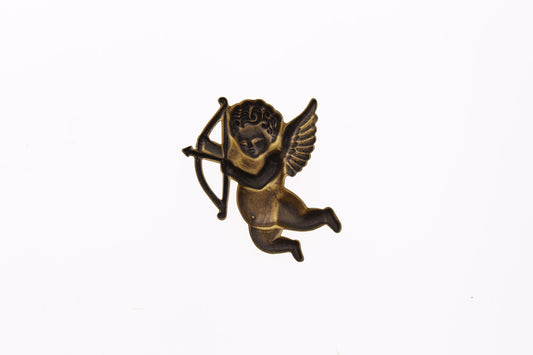 Antique Gold Finish Cherub w/ Bow, 36x42mm, pack of 6