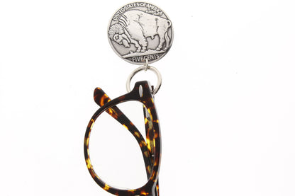 Jaguar Cheetah Cat Readers Eyeglass Holder or Badge Clip, easy magnetic clasp, Antique Silver or Antique Gold, Made in USA, each