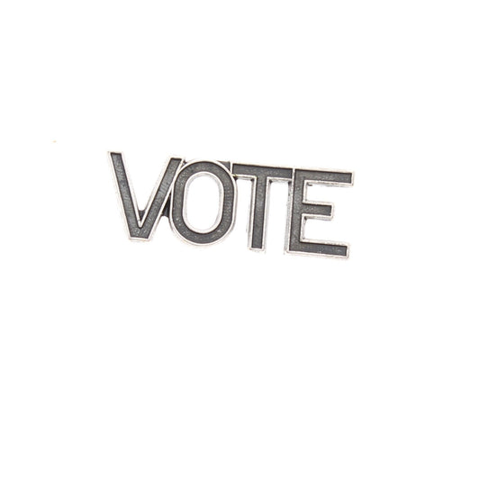 Vote Metal Charm, antique gold plate, 21mm, Made in USA, Pack of 6