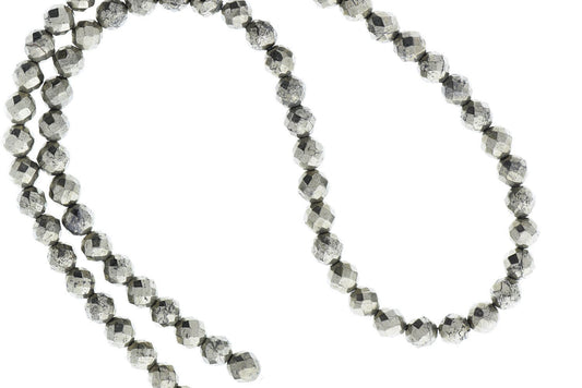 Hematite 6mm faceted beads Beads 16 inch strand