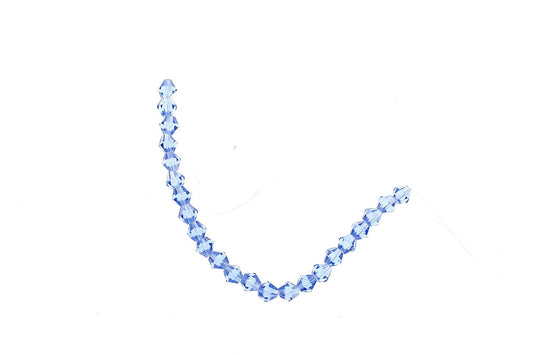 Sapphire Crystal Faceted Bi-cone Beads, 4mm Fire-n-Ice, Strand