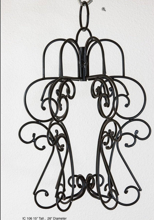 Wire Cage Chandelier Pendant light fixture Black FRAME, for painting wiring or beading, 1 Each