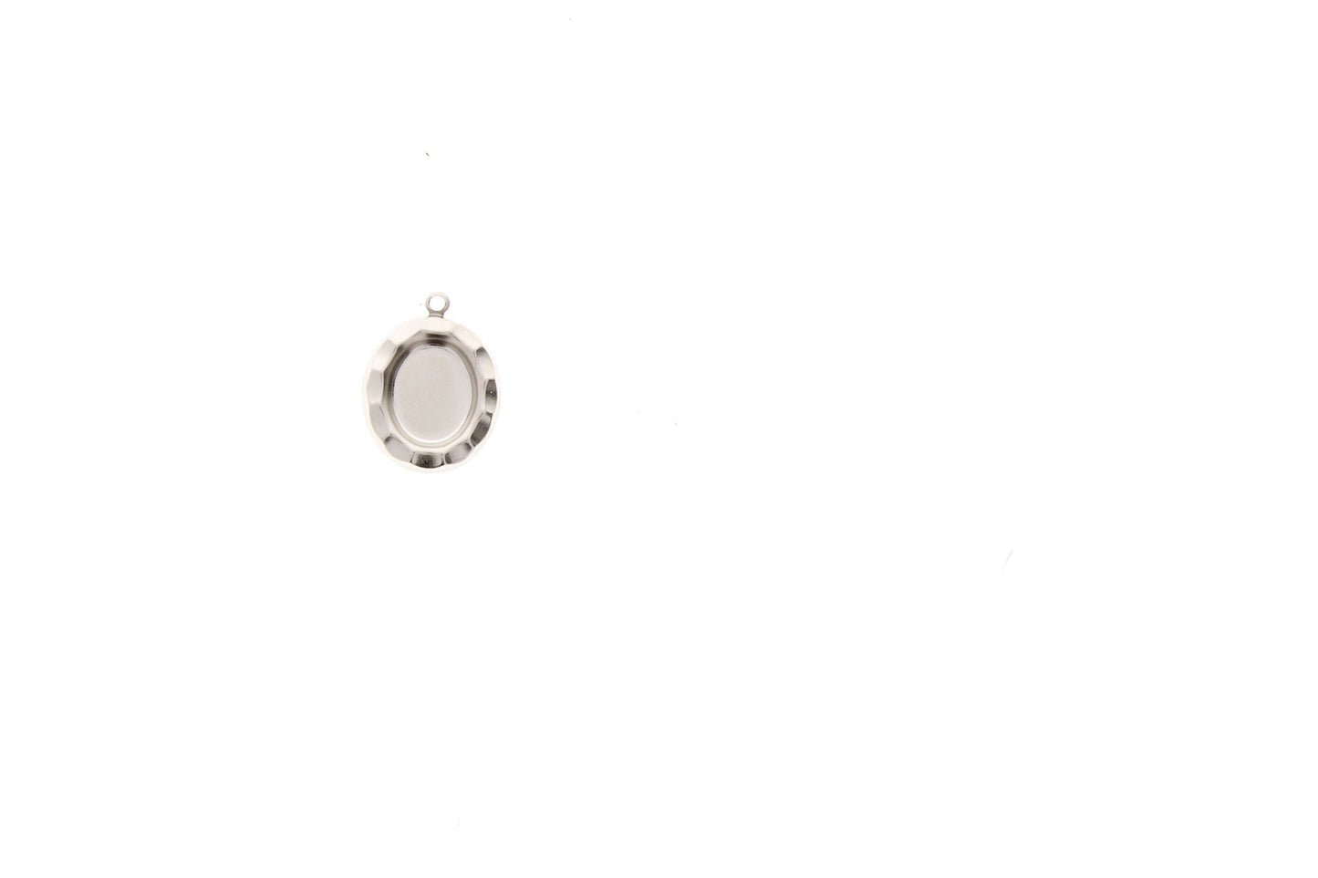 Bezel Stamping Charm, Vintage Antique Silver, 8mm x 10mm bezel setting, oval, pack of 6