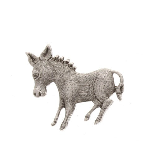 28mm Donkey Burro Metal Stamping, Antique Gold or Silver, Pack of 6