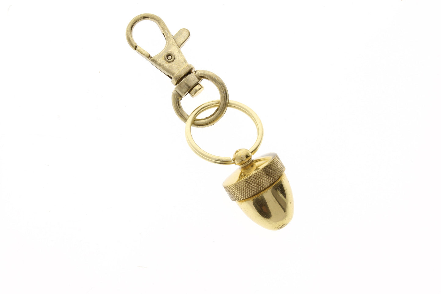 Keychain Acorn Brass Canister, 1 inch, holds found objects, each