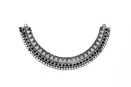 Necklace Bib Focal Link, Connector Pendant, classic silver,  Each