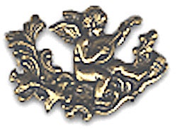 36mm Cherub Playing Mandolin, metal stamping, Silver, Gold or Copper, Made in USA, pack of 6