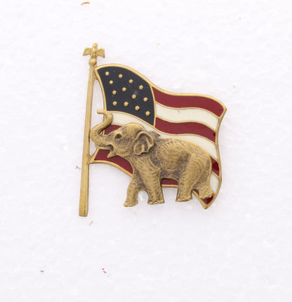 Election Vote Party Pins, Democrat Donkey or Republican GOP Elephant, sold by each, Made in USA, each