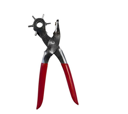 Leather Hole Punch Pliers Tool, heavy duty leather punch with 6 standard hole sizes for belt and jewelry making, Each