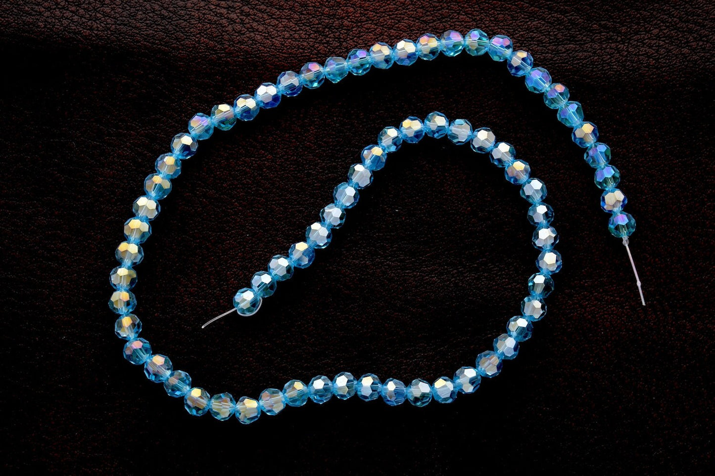 Blue Atoll Aqua Round Faceted Crystal Beads, 6mm,  72 beads per strand