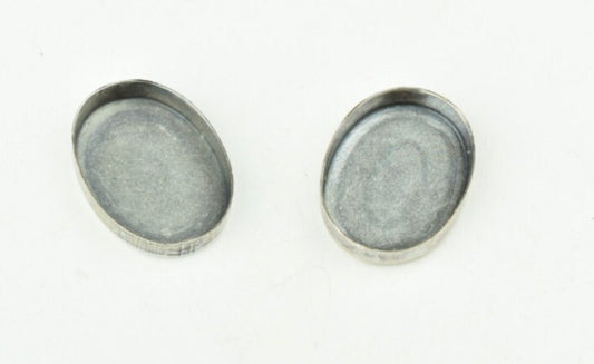 Bezel 18mm x 13mm stone setting, Classic Silver Oval Bezel, approx 2.4mm recessed, pack of 6