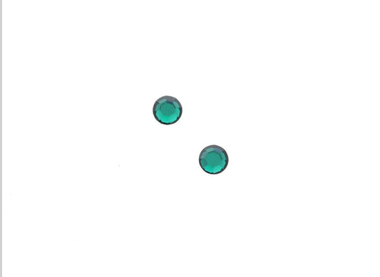 Swarovski 11mm Crystal Faceted Cabochon Rhinestone, #2000, SS48, Foiled Flat Back, Emerald Green, 6 each