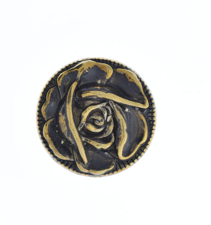 Vintage Rose Button Cabochon, 25mm, antique gold 25mm, pack of 3 (9893AG)