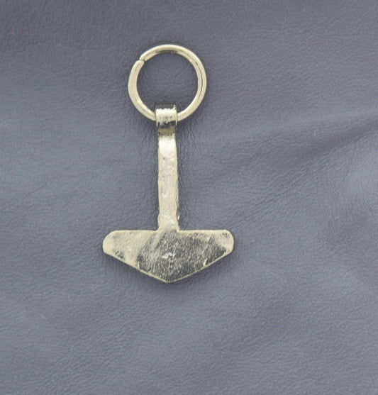 Viking Norse Thors Hammer Pendant, 48mm with loop, gold finish forged steel, each