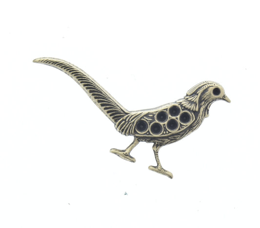 45mm Vintage Marcasite Bird Charm Stamping, with 6 Bezels, Antique Gold, made in USA, pack of 4