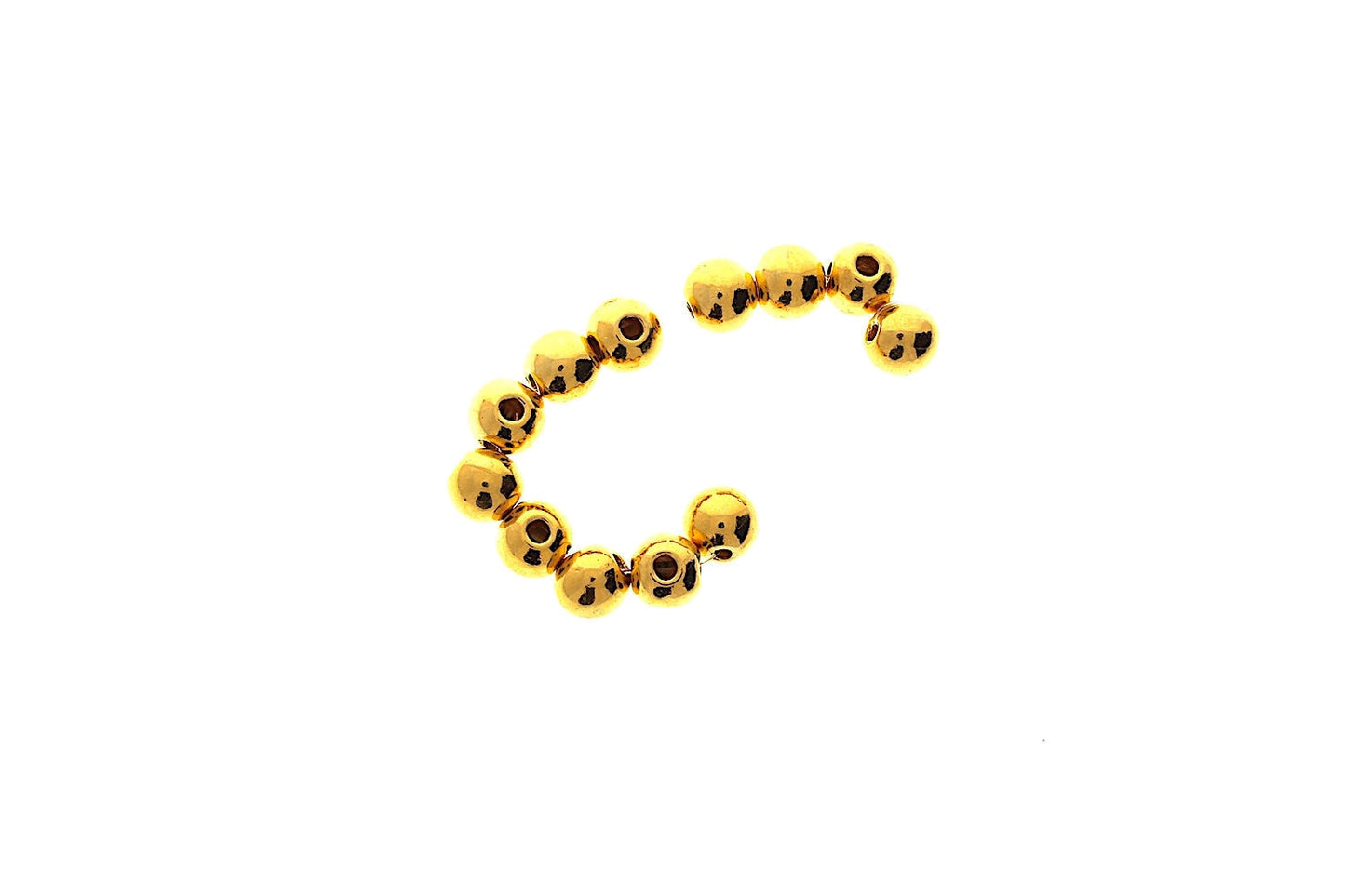 10mm 3 Hole Bead, Hamilton Gold or Silver, Metal Casting, Pack of 12